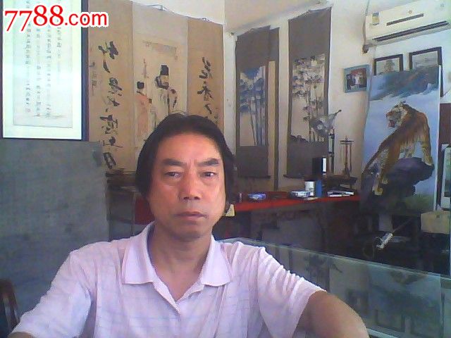 画家周国兵竹石人物画