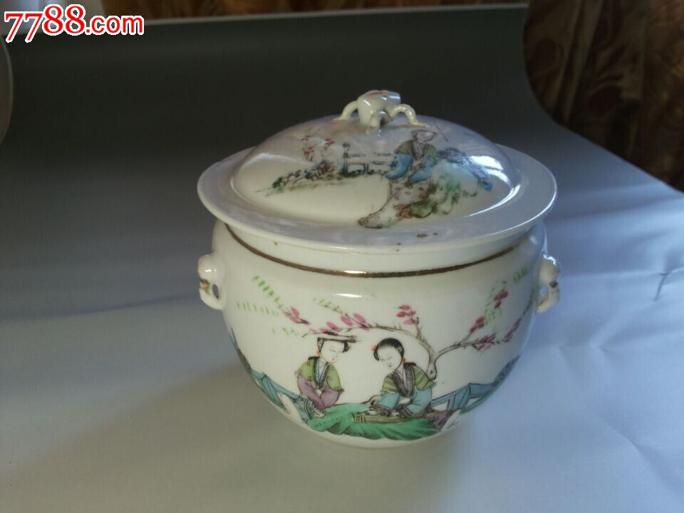 名家程和顺桃花美女粥罐