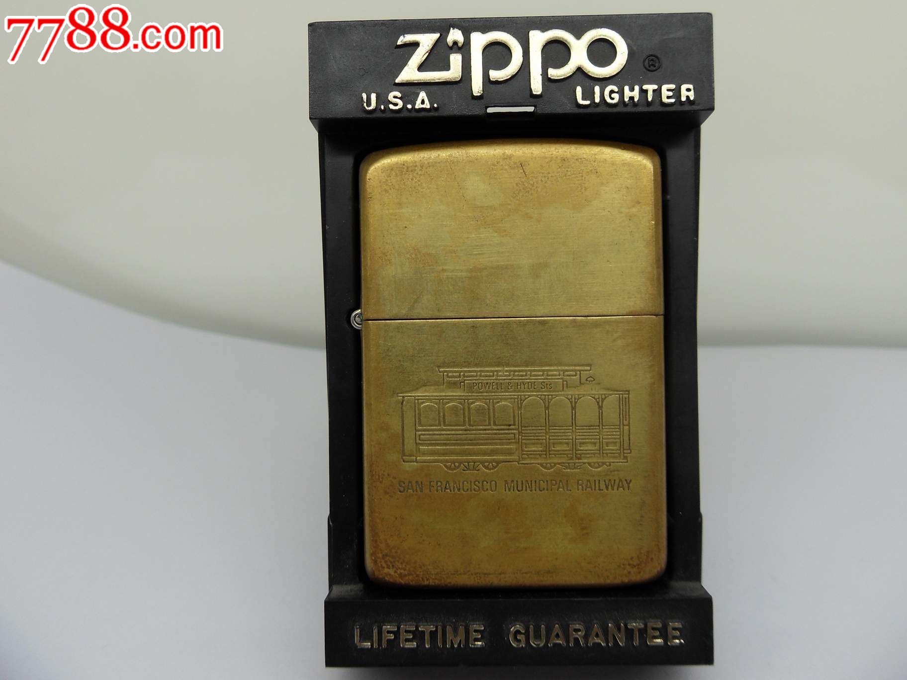 二手好品zippo1986年純銅紀念底刻蝕刻舊金山輕軌-se25105199-打火機