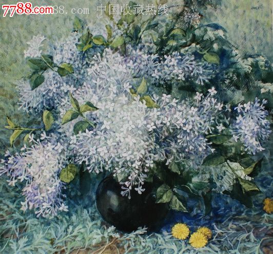 白丁香-se25175459-水粉/水彩原画-零售-7788收藏__中国收藏热线