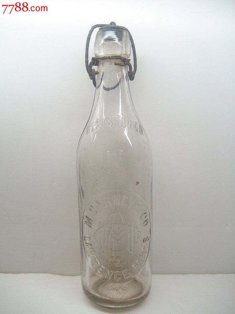 万泉收藏-民国旧玻璃瓶中美汽水厂产
