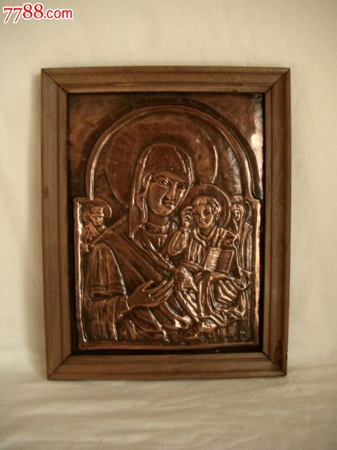 欧洲老物件立体铜皮画