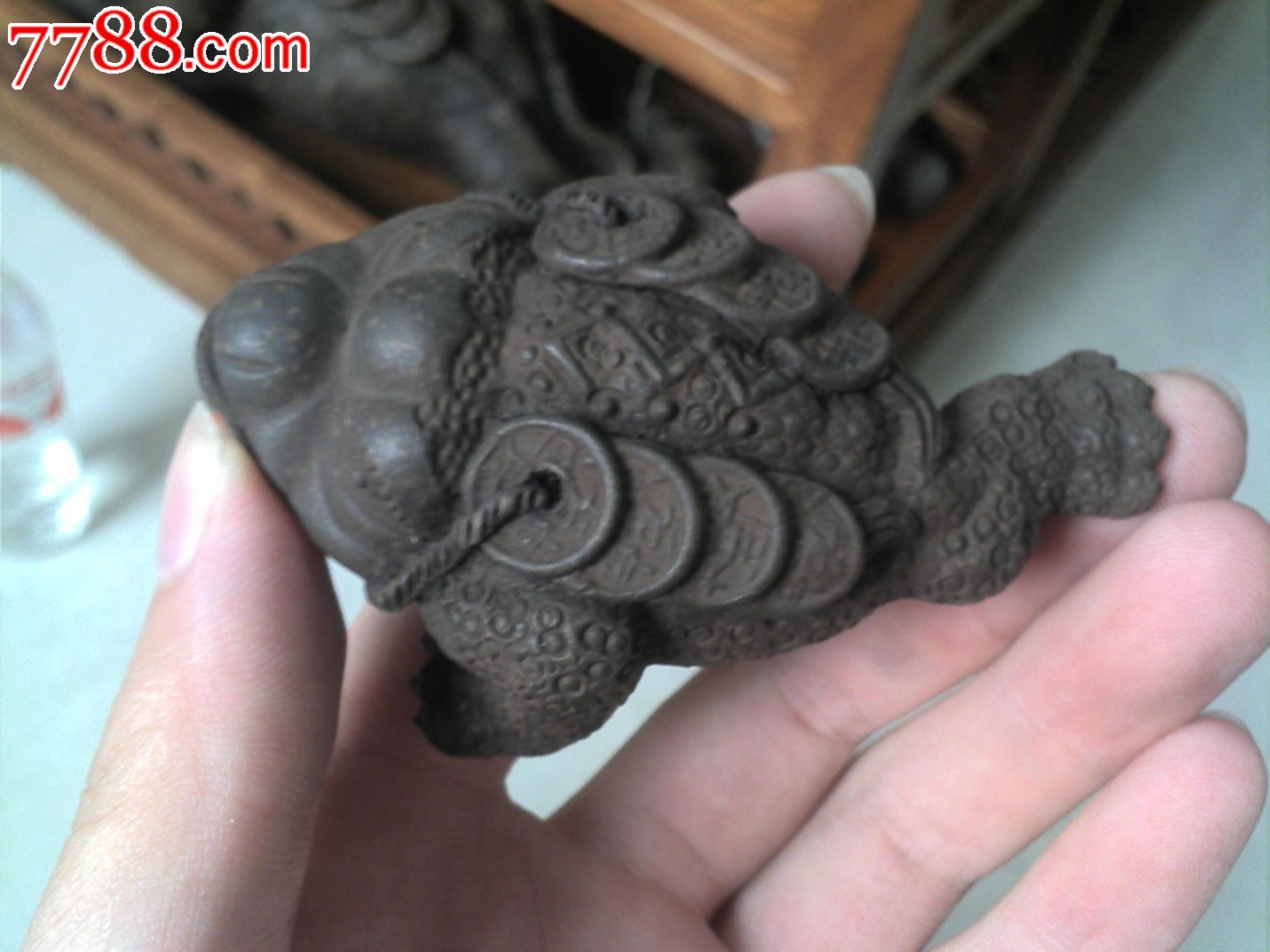 老紫砂小小金蟾七星转钱茶宠摆件泡养多年