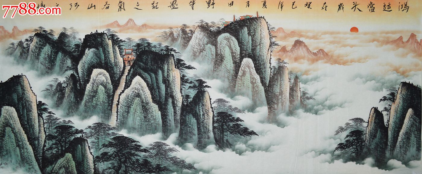 八尺青绿山水画作品ss0027