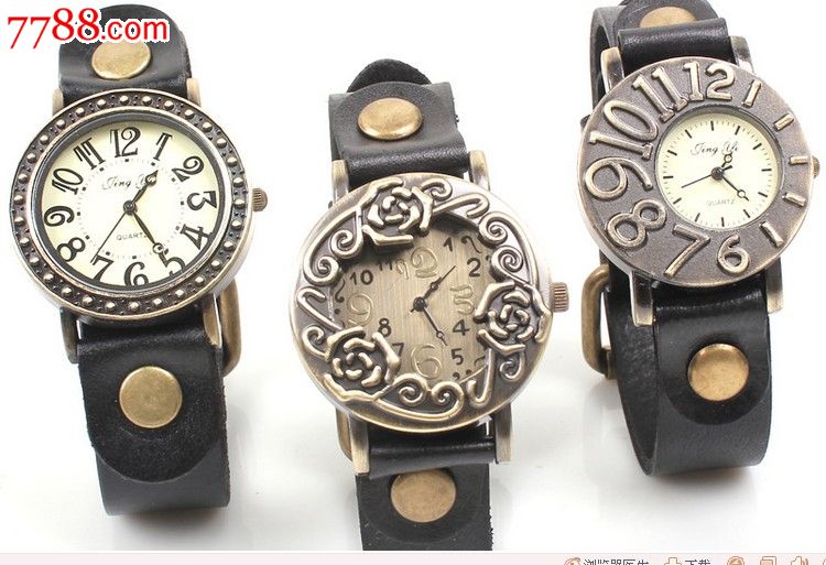 配礼品盒复古风腕表简约数字复古手表欧美风范仿古铜手表