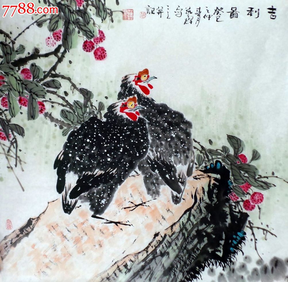 四尺斗方花鸟画吉利图gh00442-花鸟国画原作--se19972594-零售-7788