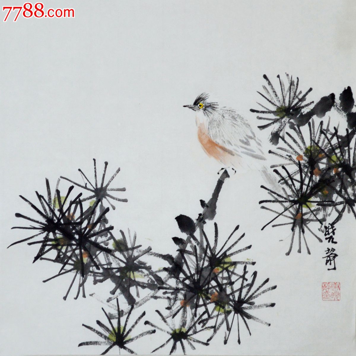 小品花鸟画松林凝望-se21372542-花鸟国画原作-零售-7788收藏__中国