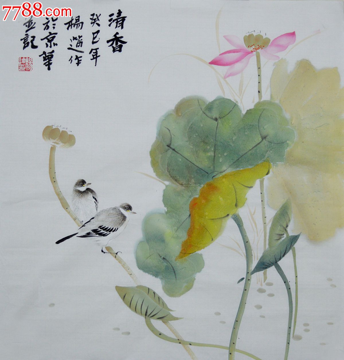 三尺斗方写意荷花《清香》-se23438544-花鸟国画原作-零售-7788收藏