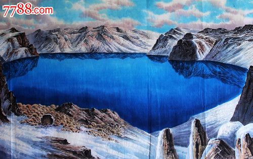 朝鲜国画长白山天池(聚宝盆)2