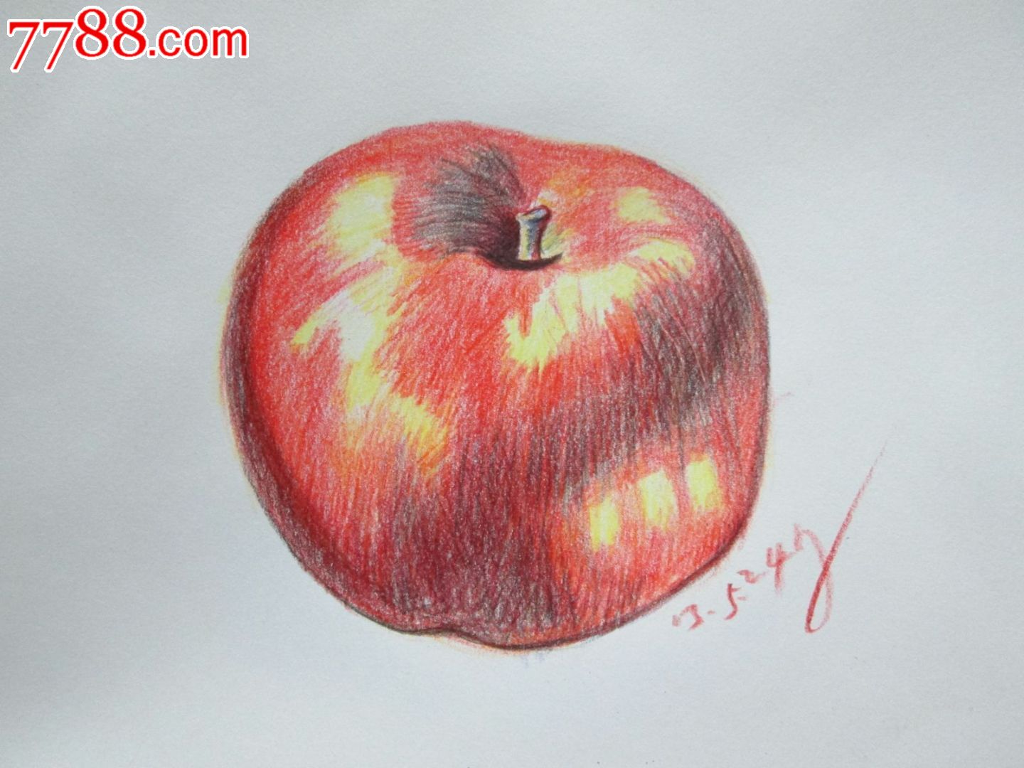 素描彩色铅笔画原作8k_素描/速写_作品欣赏_收藏价值_7788字画网