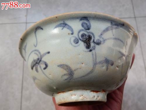 明代早期青花纹碗(这种花卉图案少见)-se22891323-青花瓷-零售-7788