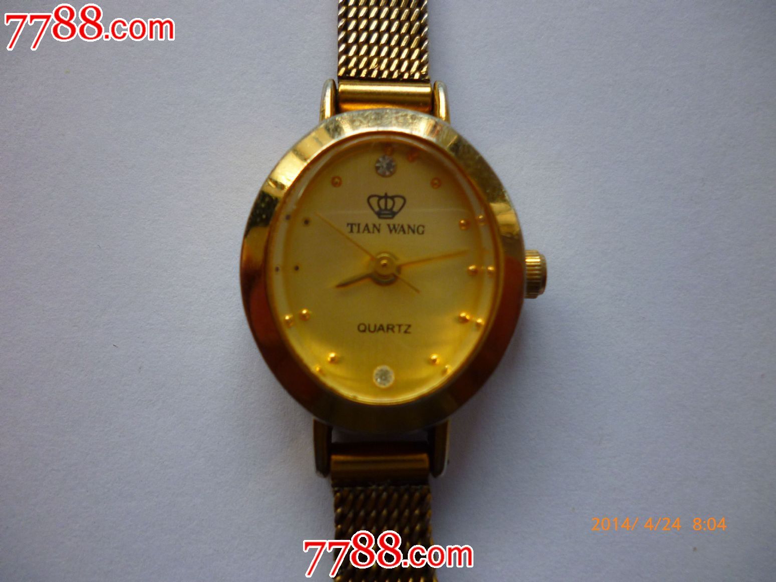 小巧玲珑美品镀金【天王】女士古董电子石英表一块!【女表精品】