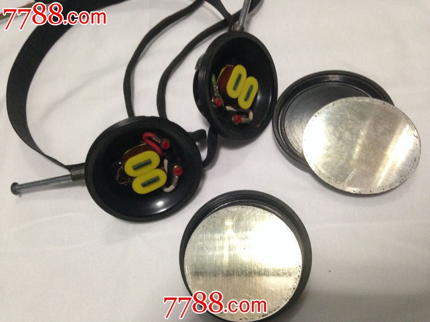 矿石收音机高阻2000欧耳机上海公私合营中华电工厂出,中华牌