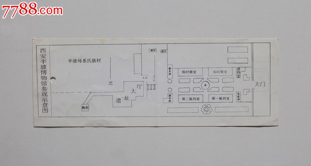 西安半坡博物馆【参观券】一张