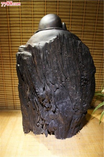 精品阴沉木麻柳木根雕弥勒乌木古沉木收藏礼品